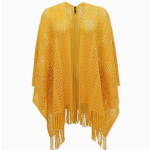 Torrid GOLDEN YELLOW POINTELLE RUANA